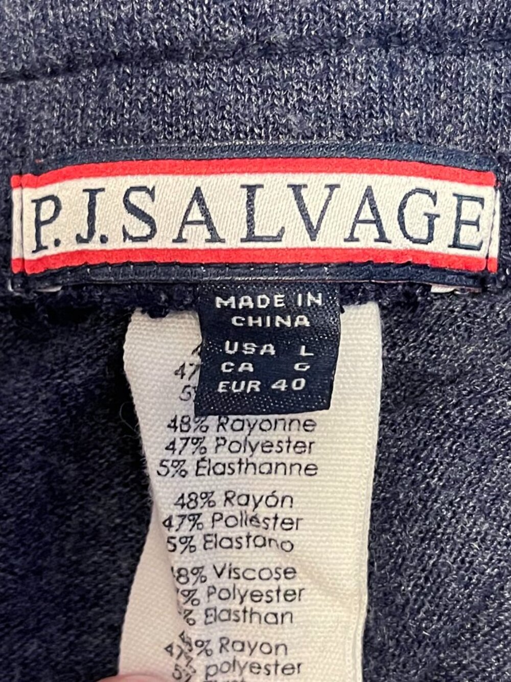 PJ Salvage Rainbow Stripe Jogger Lounge Pants Navy Blue Women's Large - Picture 2 of 6